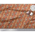 thumbnail image 2 of Soimoi Modal Satin Fabric Leaves,Floral & Squirrel Animal Fabric Prints by Yard 42 Inch Wide, 2 of 3