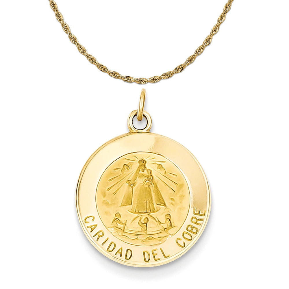 Diamond2Deal 925 Sterling Silver Caridad del Cobre Medal Pendant