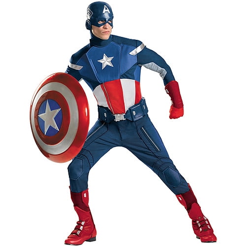 Captain America Halloween Costume For Adults - Captain America Avengers Theatrical Adult Halloween Costume - Walmart
