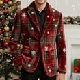 thumbnail image 4 of UQJfacai Christmas Suit for Men Lightweight Xmas Printed Blazer Casual One Button Holiday Party Fit Jacket with Pockets, 4 of 7