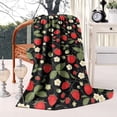 thumbnail image 2 of Strawberry Plants Fruit Flower Leaf Blanket,Comfortable Soft Flannel Throw Blanket,All Season,Warm Lightweight Blankets for Sofa Bed Couch Living Room Chair,60"x80", 2 of 4