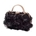 thumbnail image 1 of Esquirla Flower Handbag Portable Ladies Shoulder Bag for Cellphone Keys Lipstick Prom Black, 1 of 8