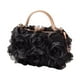 thumbnail image 1 of Bolso de fiesta con flores y cadena desmontable, compacto, para mujer, para baile de graduación Negro, 1 of 9