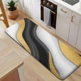thumbnail image 5 of Black White Gold Wave Marble Pattern Kitchen Rug Mat,Kitchen Runner Rugs Non Skid Washable,Decorative Kitchen Floor Mats for Kitchen,Sink,Laundry,17"x47.2", 5 of 7