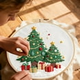 thumbnail image 3 of Christmas Embroidery DIY Kit | European Floral Hanging Patterns | Complete Needle and Thread Set | Includes 20cm Hoop, Printed Cloth, Instructions | Gift or Wall Decor, 3 of 6