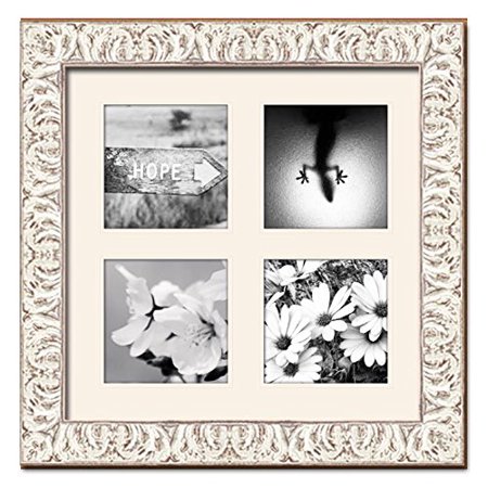 White Wash Matted Instagram Collage Photo Frame Four 4 X 4