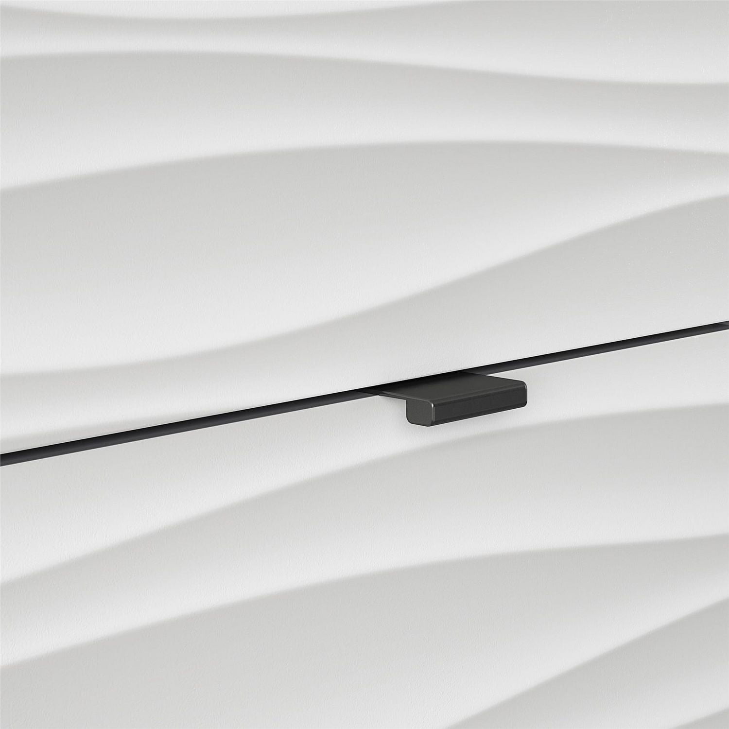 Cabinet à 1 porte et 3 tiroirs Monterey d’Ameriwood Home, motif effet vagues et graphite