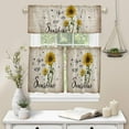 thumbnail image 6 of Valances for Window Rustic Sunflower Kitchen Curtain Valance and Tiers Set 3 Pieces Vintage Sunshine Rod Pocket Treatments Curtains Valance Tier Sets for Living Room Bedroom Farmhouse 54x36 Inch, 6 of 6