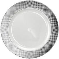 EcoQuality 12 Inch Silver Charger Plate – Elegant, Disposable, Decorative Round Plastic Charger for Dinner Parties, Weddings, Events, & Holidays – Durable, & Disposable Table Setting for Plates (10)