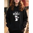 thumbnail image 2 of Casual Funny Black Cat Hoodie Cute Graphic Pullover Unisex Sweatshirt for Men Women Streetwear Gift for Cat Lovers, 2 of 5