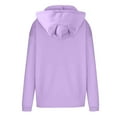thumbnail image 5 of Chiccall Women's Cute Fleece Hoodies Kitty Ear Solid Color Loose Fit Casual Hood Drawstring Sweatshirt with Pocket Fall Lounge Oversized Clothes, 5 of 5