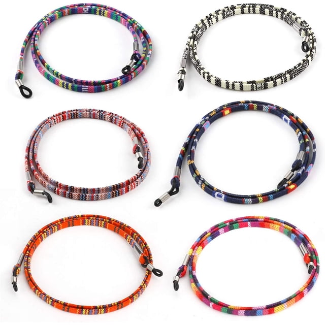6 Piezas Cordón para Gafas, Cadena para Gafas de Sol, Correa de Cuerda de Retención para Gafas de Lectura para Mujeres, Hombres, Niños, Deportes JM