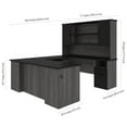 thumbnail image 2 of Bestar Norma Transitional Engineered Wood Computer Desk in Black and Bark Gray, 2 of 5