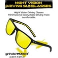 thumbnail image 6 of Grinderpunch Night Vision Yellow Lens Glasses Anti Glare Driving Sun Glasses Polarized, 6 of 11