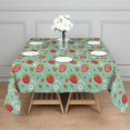 thumbnail image 3 of Strawberry Plants Fruit Flower Leaf Green Pattern Square Tablecloth,Waterproof Square Table Cover,Wipeable Spillproof Washable Table Cover for Home Kitchen Party Decor 60"x60"(152x152cm), 3 of 6