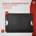 thumbnail image 6 of Victoria 20-by-14-Inch Rectangular Cast-Iron Griddle, Preseasoned Reversible Griddle, 6 of 6