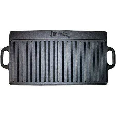 Jim Beam Pre Seasoned Heavy Duty Construction Double Sided Cast Iron Griddle