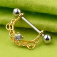 thumbnail image 2 of 1 Uds. Piercing corporal de acero quirúrgico, joyería, anillo para pezón, barra en forma de U con diamantes de imitación, escudo de barra, 2 of 8