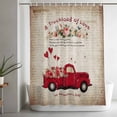 thumbnail image 4 of Valentine's Day Truck with Rose Flowers Shower Curtain for Bathroom, Old Newspaper Back Waterproof Shower Curtains Washable Quick Dry with Hooks Bathtub Curtains 60x72IN, 4 of 9