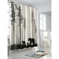 thumbnail image 3 of Abstract Shower Curtain, Forest Walking Bear Family Pine Tree Silhouette Waterproof Shower Curtain Set with 12 Hooks Lightweight Washable Fabric Shower Curtains for Bathroom 72x84 Inches, 3 of 6