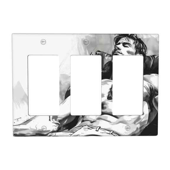 Man Switch Cover Decorative Wall Plate 3-Gang Standard Size