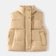 thumbnail image 4 of Chalecos informales lisos para niña, sin mangas, con cremallera, cuello alto, chalecos suaves para niños, chalecos de poliéster frío para exteriores, novedad de Otoño de 2024, 4 of 5
