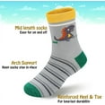 thumbnail image 6 of 10 Pairs Kids Boys Fun Novelty Socks Toddler None Slip Cotton Crew Dress Socks Cartoon Dinosaur Car Shark Stripes, 6 of 6