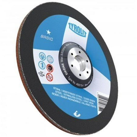 

Diamond Products 34301955 Tyrolit Basic Depressed Center Wheel for Cutting & Light Grinding 7 x 0.125 x 0.875 in.