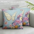 thumbnail image 3 of Creowell  Butterfly Cushion Case Throw Pillow Covers Butterflies Print Cushion Case Set Pastel Fish Scales Watercolour Pillowcase for Sofa Couch Bed Chair Car, 3 of 5