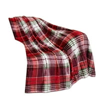 chaungfeng Throw Blanket | Holiday Christmas Red Fleece Blanket | Soft, Plush, Warm Winter Cabin Throw | for Sofa Use, Bed Covering, Camping Comfort, 39"x51" (Red Green Plaid)