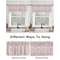 thumbnail image 4 of Farmhouse Pink Curtain Valance for Windows/Living Room/Kitchen/Bathroom/Café, Short Rod Pocket Tier Curtain Window Treatment Panel Vintage Flower Leaf Botanical Plant Topper Curtain 54''x18'', 4 of 6