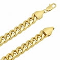 thumbnail image 2 of 11mm Polished 0.25 mils 14k Yellow Gold Plated Cuban Link Chain Necklace + Bracelet Set, 36" (Necklace) + 9" (Bracelet), 2 of 6