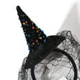 thumbnail image 4 of xaoyunyn Halloween Witch Hat Headband for Women Fun Costume Accessory with Mesh and Sequins Suit for Parties,Trick or Treating Performances, 4 of 6