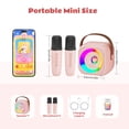 thumbnail image 2 of Bonaok Mini Karaoke Machine Toys, Portable Microphones for Kids Adults, Wireless Speaker Machine with LED Lights, Home Party Birthday Gifts for 3-12 Years Old Girls Boys, 2 of 10