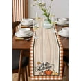 thumbnail image 2 of Table Runners 90 Inches Long Dress Scarves, Fall Pumpkins Farmhouse Coffee/Dining/Kitchen Table Runner for Living Room, Thanksgiving Maple Orange Plaid Farm Wood 13x90 Inch, 2 of 7