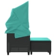 thumbnail image 5 of vidaXL Patio Sofa 2-Seater with Canopy and Stools Black Poly Rattan, 5 of 10