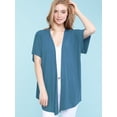 thumbnail image 4 of Made by Johnny Women's Kimono Style Short Sleeve Dolman Cardigan XXXL DENIM, 4 of 6