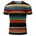 thumbnail image 2 of Lmnyox Men's Short Sleeve T Shirt Classic Striped Crew Neck Casual Shirts Summer Workout Athletic Tees Tops, 2 of 3
