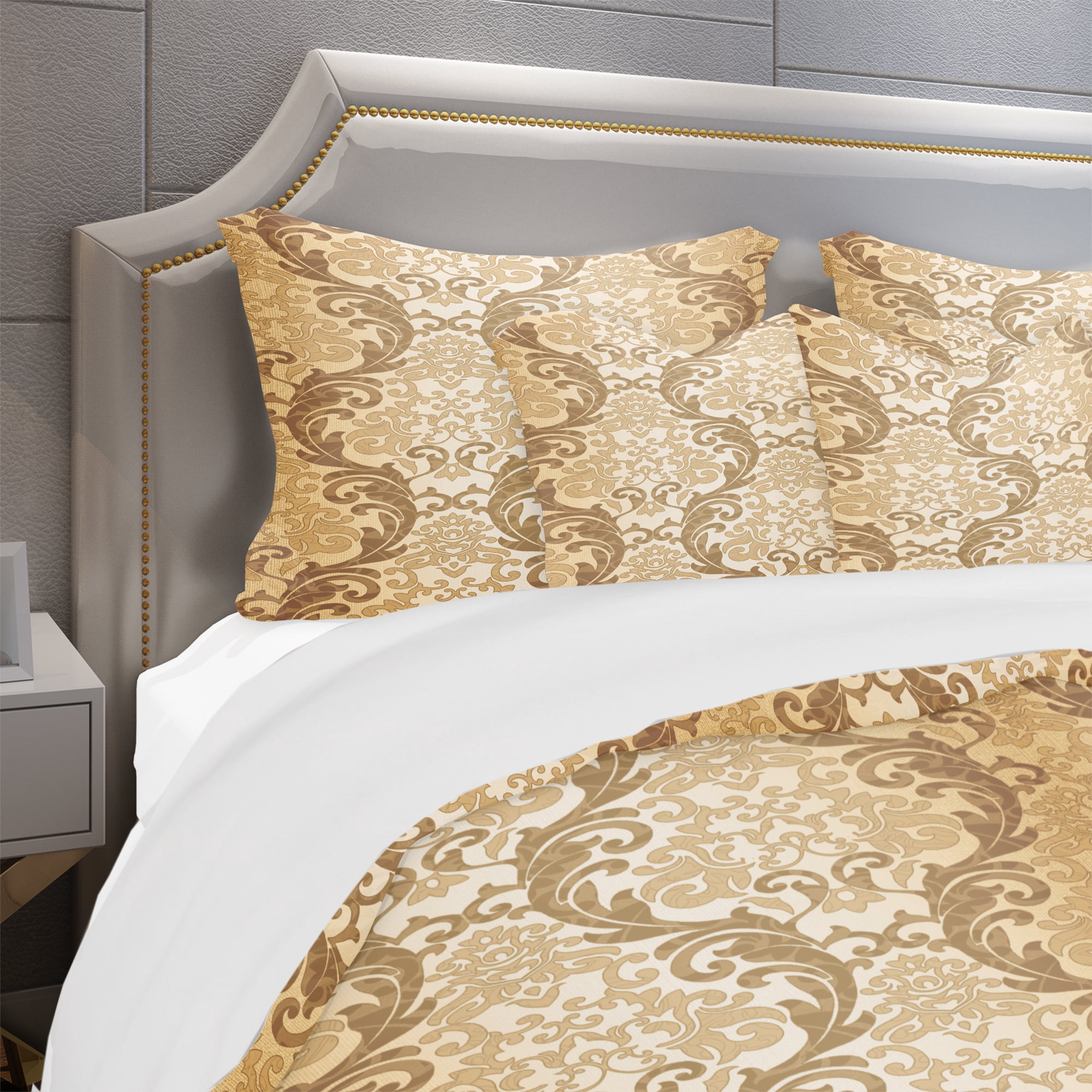 Designart 'Damask pattern' Mid-Century Modern Duvet Cover Set