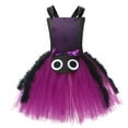 thumbnail image 2 of IBTOM CASTLE Kids Girls Halloween Witch Costume Spider Ruffle Tulle Dress Spaghetti Straps Cosplay Dress up 4-5 Years Purple, 2 of 8