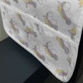 thumbnail image 3 of Unicorn Microwave Oven Cover, Illustration of a Smiling Unicorn Bust with Colorful Wavy Hair Wearing a Crown, Water Resistant Organizer with Pockets for Kitchen, 36" x 12", Multicolor, by Ambesonne, 3 of 4