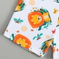 thumbnail image 4 of Boys Swimsuit Beachwear Short Sleeve Rash Guard Tops Coconut Letter Print Swim Trunks Cap Three Piece Swimwear Clothes, 4 of 9