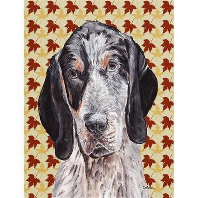 Carolines Treasures SC9673CHF Tick Bleu Coonhound Automne Feuilles Drapeau Toile Maison Taille
