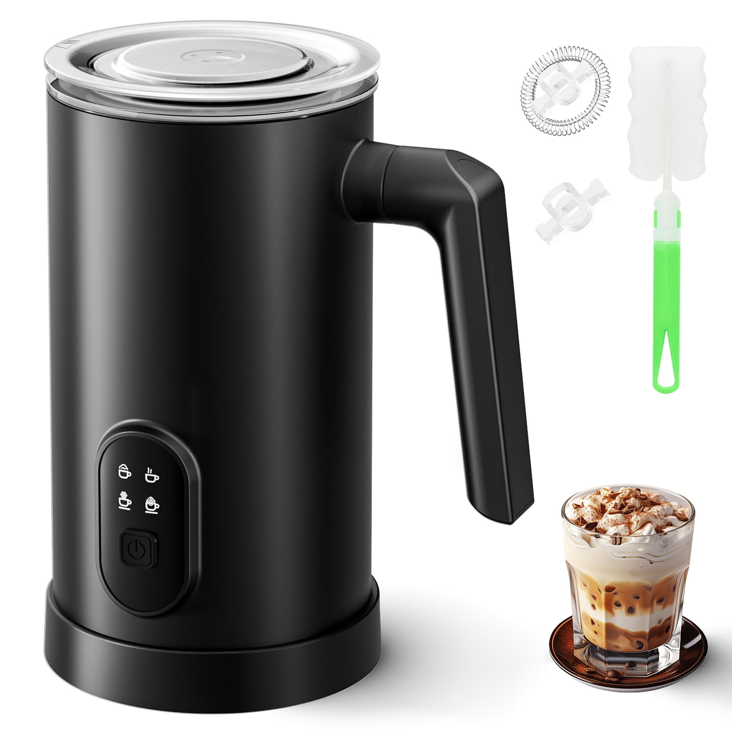 TINANA Electric Milk Frother, 4-in-1 Automatic Foam Maker & Milk Steamer