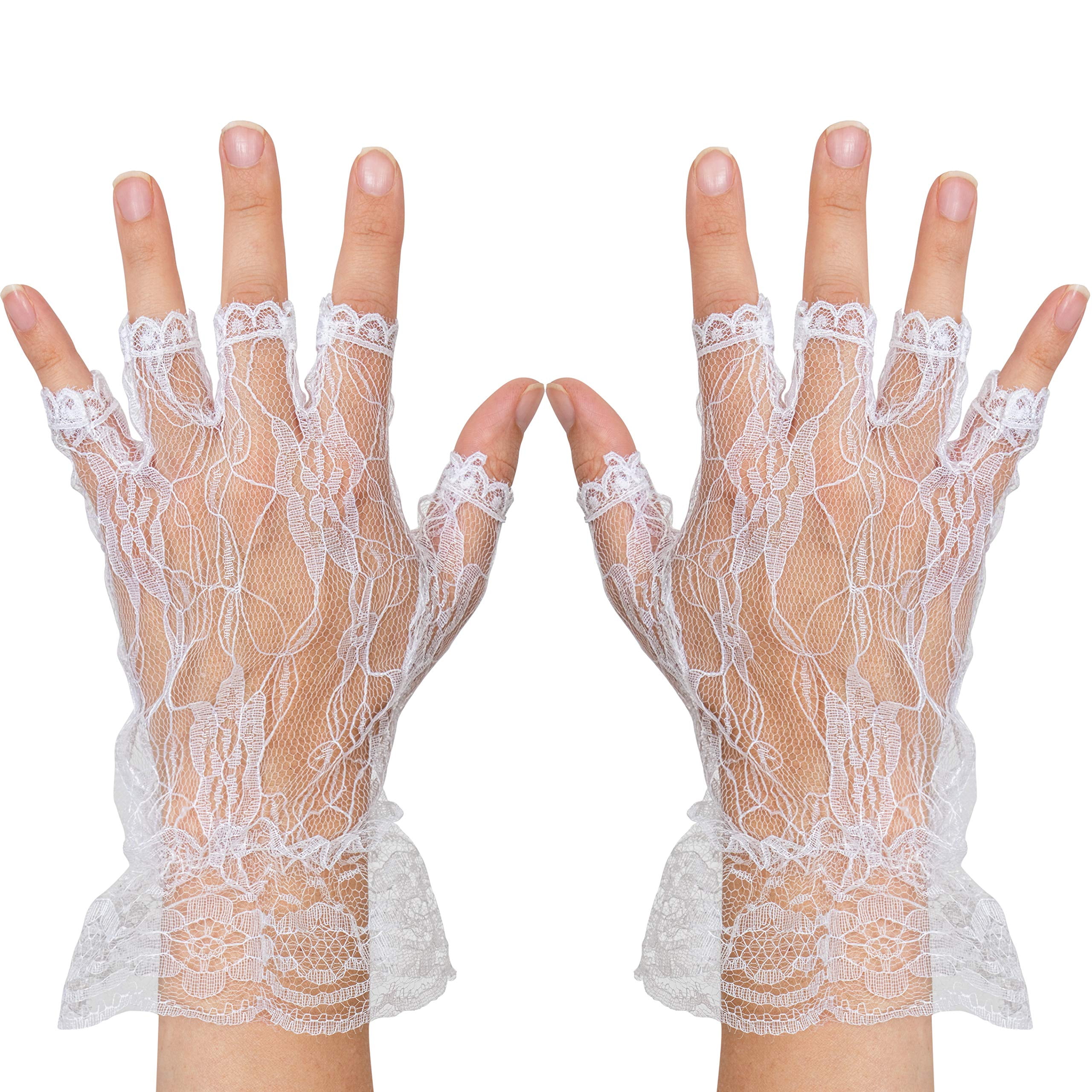 Details about   Skeleteen Lace Gloves Black with Bow 