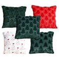 thumbnail image 3 of HJuyYuah 5PC Christmas Pillow Covers, 18x18 in Christmas Tree Decorative Pillow Cases with Zipper, Cozy Decor Covers for Living Room ,Couch, Sofa, Bed (Green-C), 3 of 7