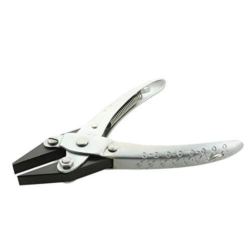 The Beadsmith Half Round/Flat Nose Parallel Pliers, 5.5 inches (140mm) Steel tool for jewelry making, with spring