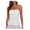 White, variant on Strapless Tube Tops for Women Backless Bandeau Top Off Shoulder Side Split Summer Bustier Tops White S