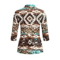 thumbnail image 3 of Uorisanigo Western Tribal Womens 3/4 Long Sleeve Golf Polo Shirts Versatile Fashion Women's Dry-Fit Golf Polo Shirts with Zipper Comfortable Relaxed Quick Dry Outing Wear Size XL, 3 of 7