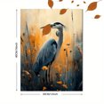 thumbnail image 3 of Qisvanset 12x16 Inch 2D Flat Framed Canvas Art, Blue Heron Lake Bird Tranquil Nature Coastal Marshland Wildlife Wall Art, 3 of 5
